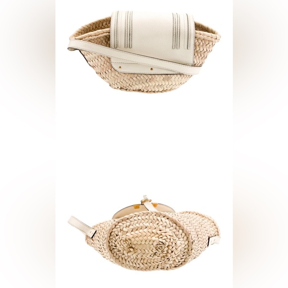 Chloe Marcie Small Basket Bag Raffia and Leather - Neutrals - Picture 14 of 16